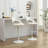 Bar Stools Set of 2 Modern White PU Counter Height Barstool, High Padded Swivel Adjustable Barstools with Back for Bar Counter and Kitchen Island-1388620925