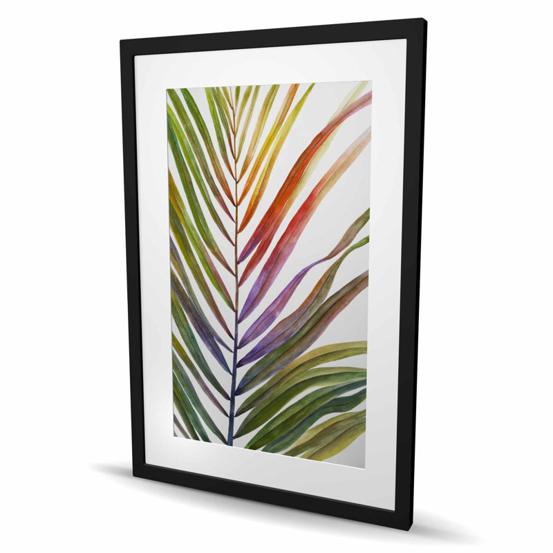 Aquarelle feuille de palmier tropical | Décoration botanique encadrée