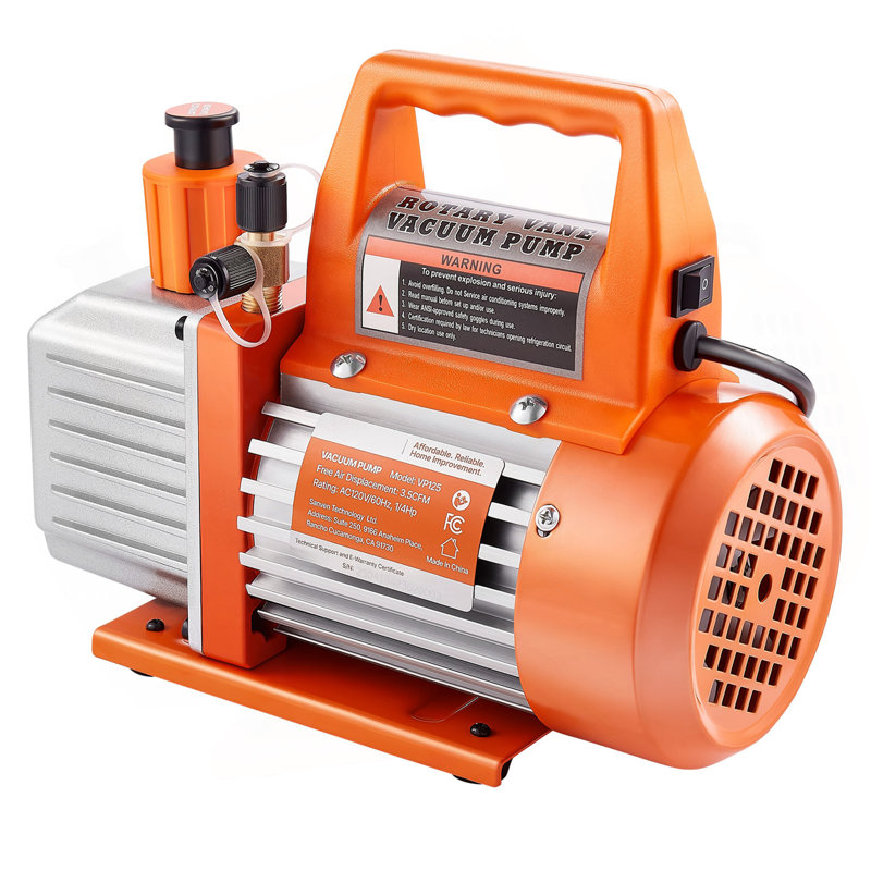 AC Vacuum Pump 3.5 CFM HVAC Single Stage Rotary Vane Vacuum Pump Oil Included