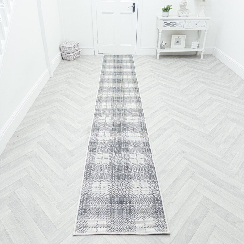 Runner Plaid Flatweave Area Rug, Runner 60 x 150 cm
