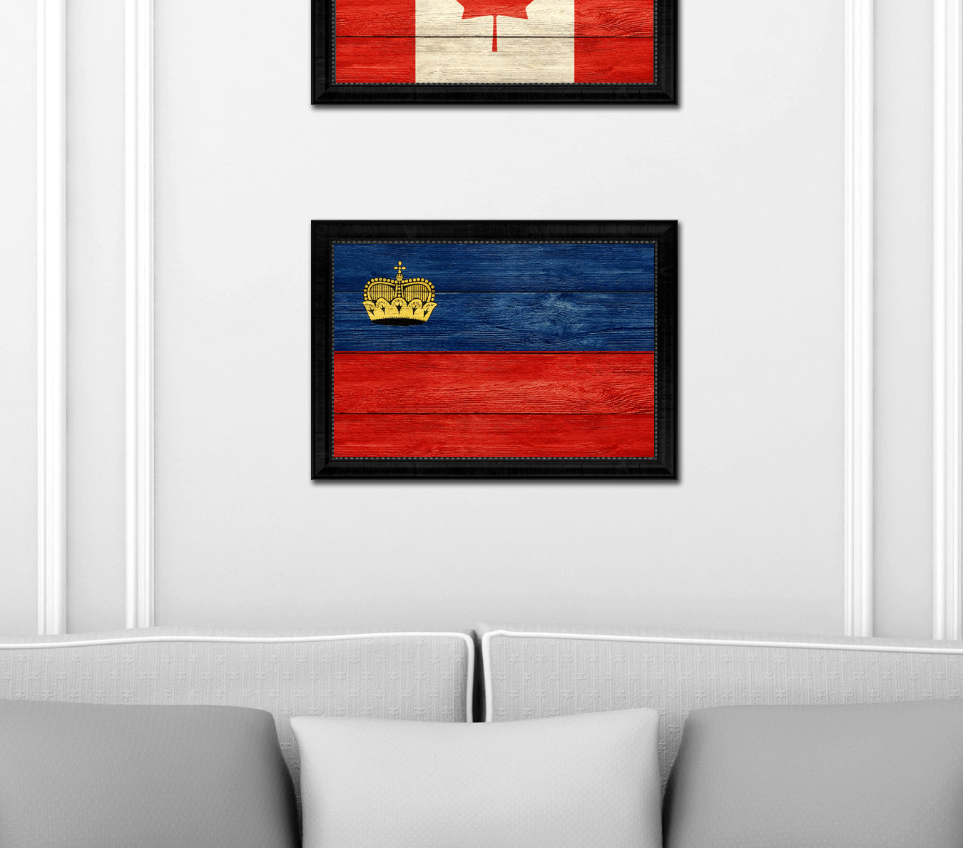 Spot Color Art 'Liechtenstein Country Flag' Framed Graphic Art on ...