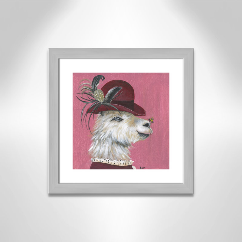 Llama Animals, 18" H x 18" W x 0.625" D, Silver Framed