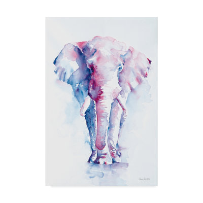 Wrapped Canvas Wall Art - Aimee Del Valle 'An Elephant Never Forgets' Wall Art for Living Room, Bedroom, or Office Décor - 12x19