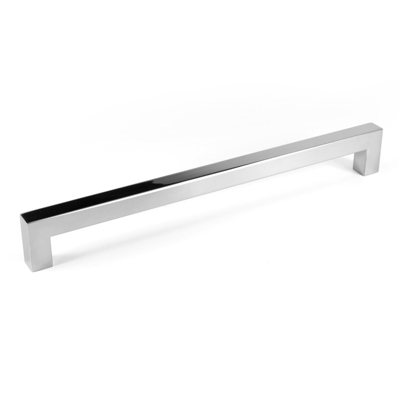 Poignée barre carrée 10 po, Chrome poli