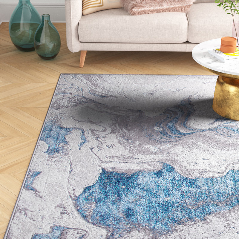 Castrovinci Abstract Gray Area Rug, Rectangle 8' x 10'