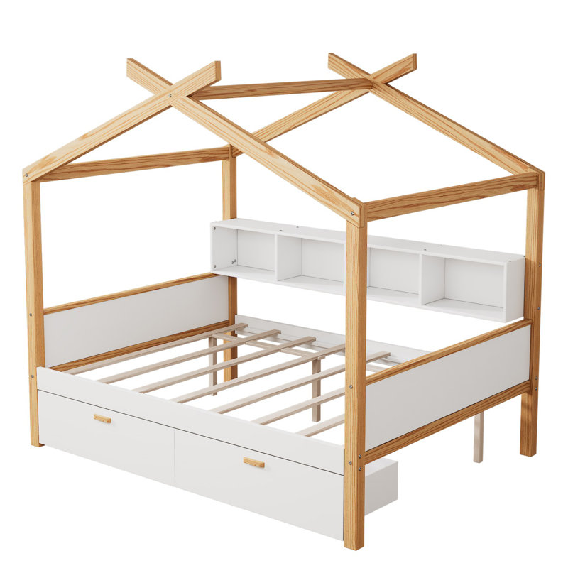 Lit de rangement en bois, Double