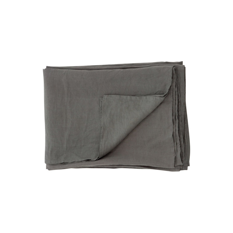 Milo 100% Linen Solid Colour Bedspread, Light Grey