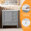 Meuble-lavabo de salle de bain avec lavabo en céramique, 1 porte et 3 tiroirs-1596484820