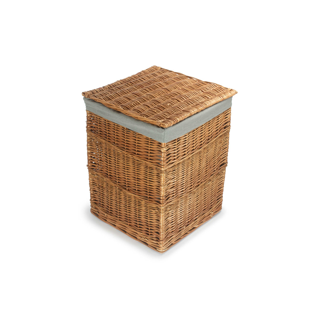 Wicker Laundry Bin Basket with Lining