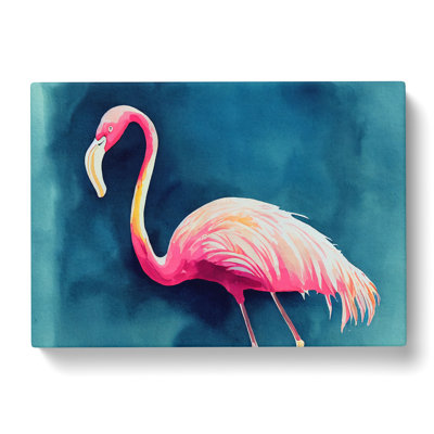 Flamingo In Watercolour - Wrapped Canvas