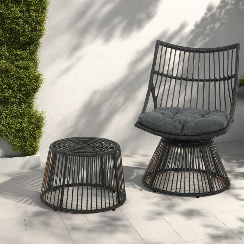 Chaises longues confortables de patio, ensemble moderne de fer de rotin de Pe pour la maison