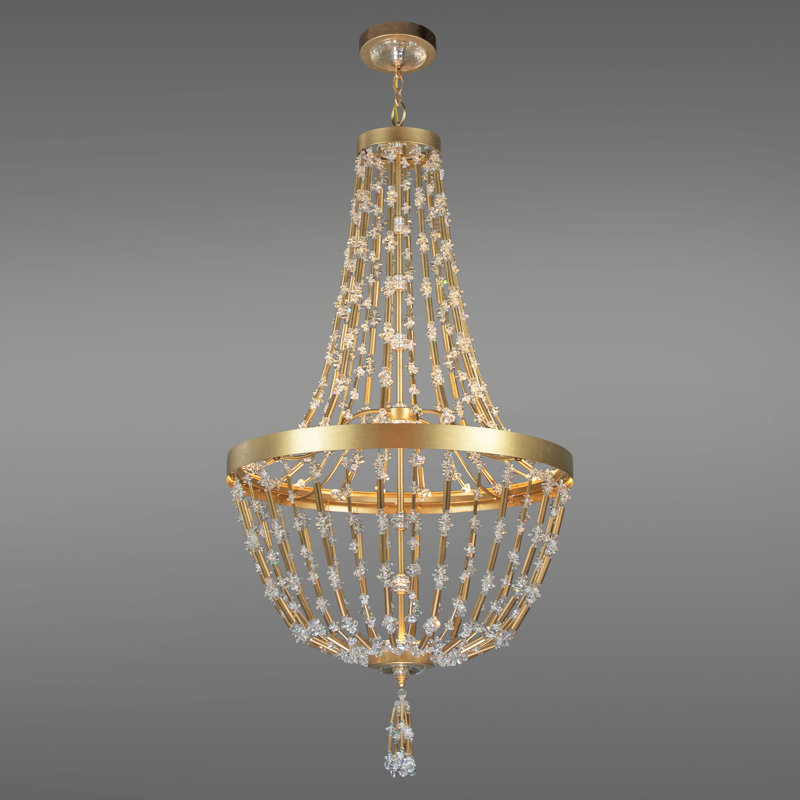 Bali 1 - Light LED Chandelier, Heirloom Gold, 16"W x 28.5"H