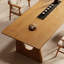 Table de salle à manger rectangulaire en bois massif brun-108205879