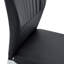  Chaises de salle à manger en polyuréthane avec pieds en métal argenté, dossier à rayures verticales, ensemble de 4 coussins à haute résilience, noir et argent-503239430-503239424-503239429