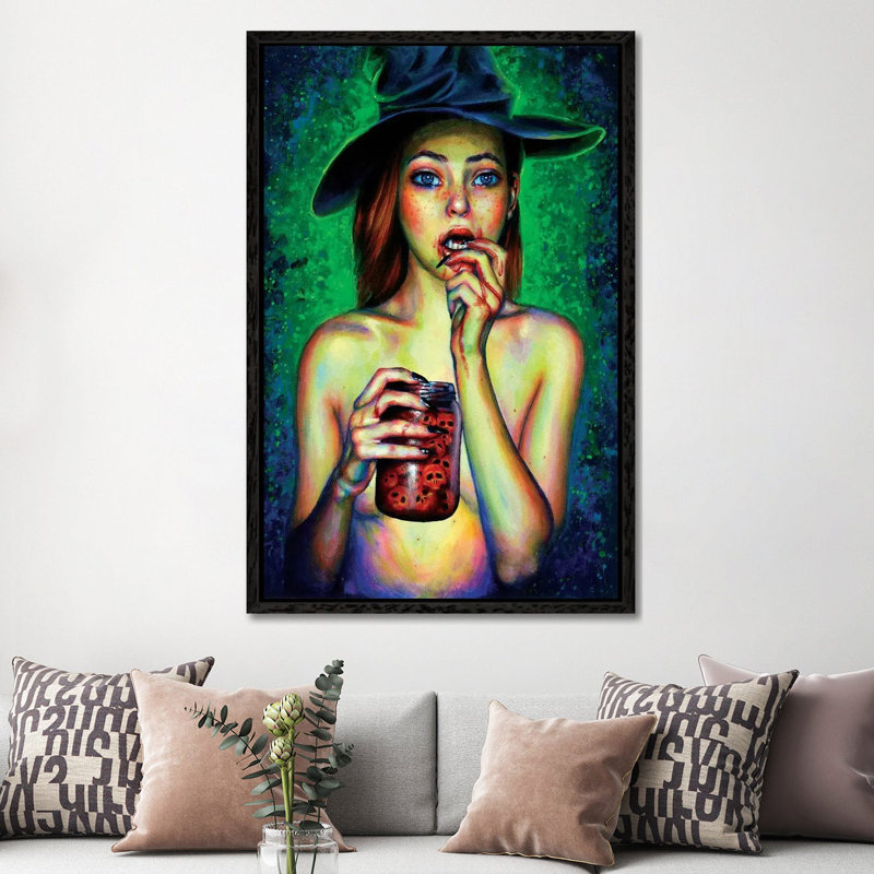 Linen Poppy by Carol Robinson - Print on Canvas, Black Framed, 152.5 cm H x 101.5 cm W