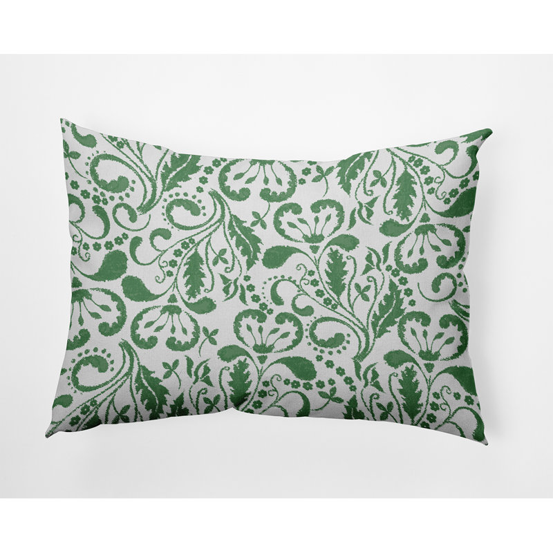 Floral Reversible Throw Pillow, Green
