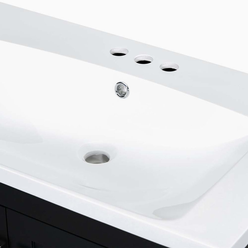 Ensemble de meuble-lavabo simple 30 po Artrell, Noir
