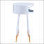 Table de bout ronde blanche et naturelle à 1 tablette avec charme rétro et fonctionnalité moderne, parfaite pour tout espace de vie.-2000459355