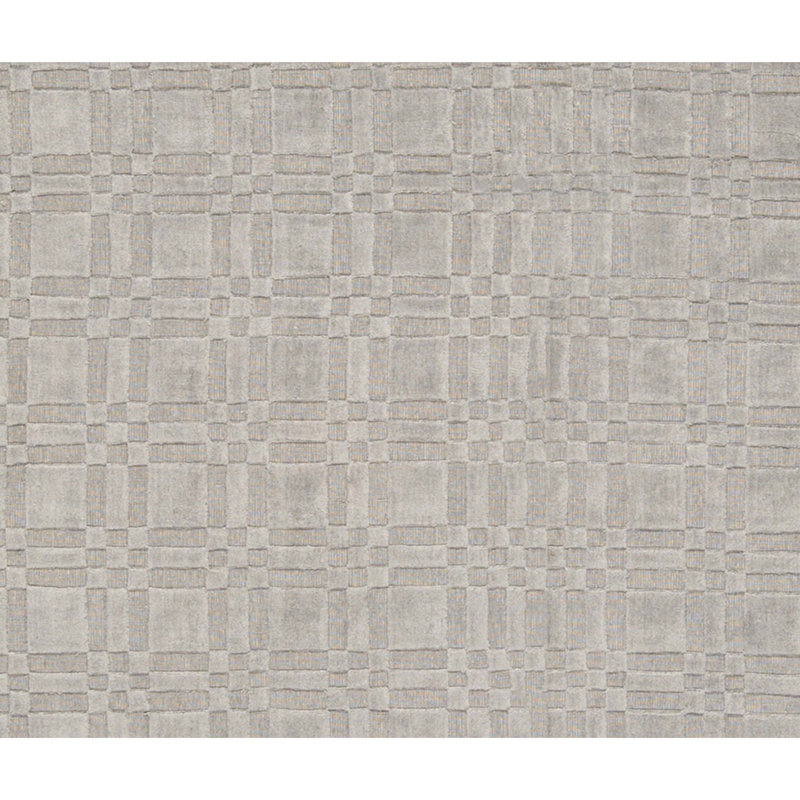 Wool Geometric Area Rug in Dark Gray, Rectangle 5'11" x 9'2"