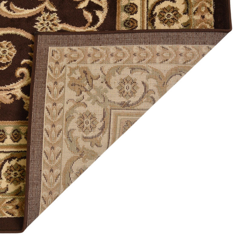 Tapis oriental brun / beige Aracelia, Carré 4 pi 1 po x 4 pi 1 po