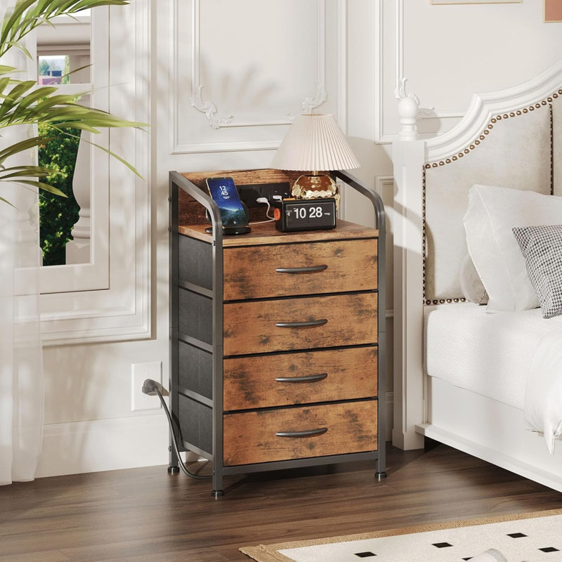 39.5cm W Manufactured Wood Bedside Table