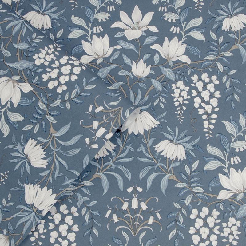 Laura Ashley Parterre Wallpaper Roll, Dark Seaspray