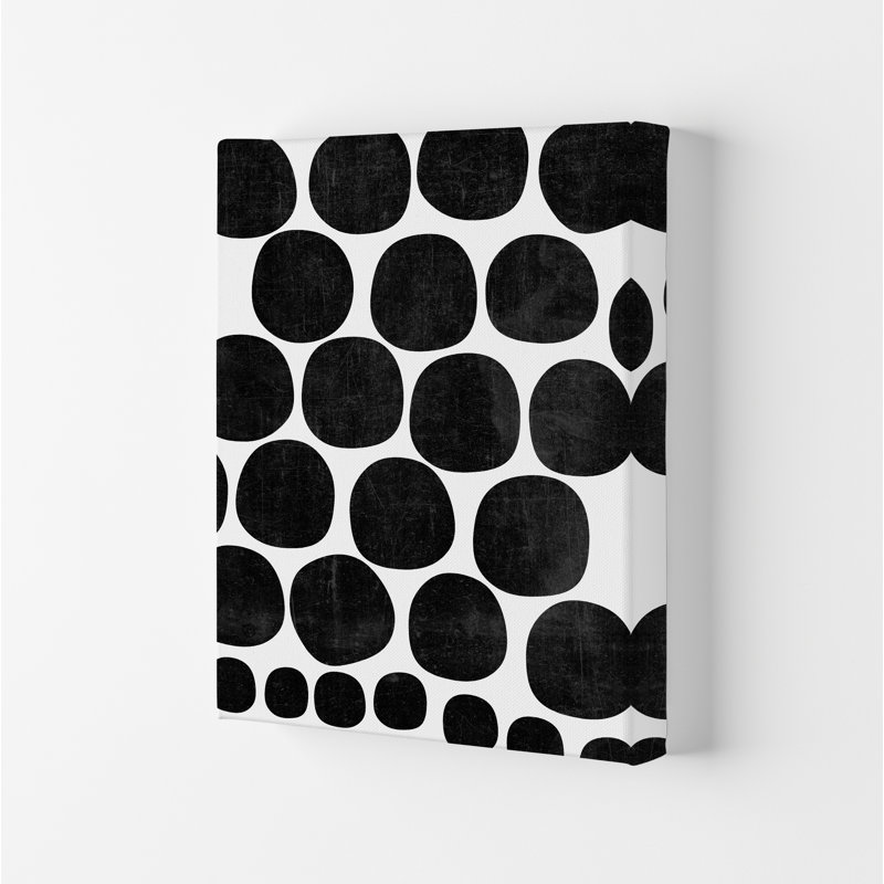 Black Grunge Circles Original - Print, No Frame, 59cm H x 42cm W x 1cm D