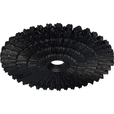 Médaillon de plafond Endurathane Modena, diamètre extérieur 23 1/2 po x P 3 1/2 po (convient aux auvents jusqu'à 5 1/4 po), fini craquelé de boue du Mississippi peint à la main