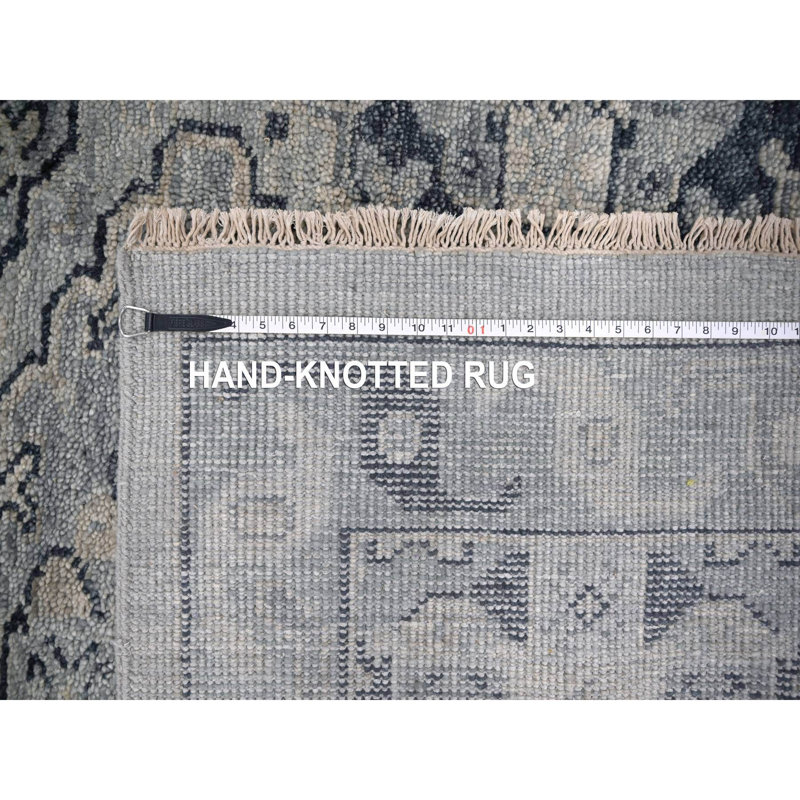Tapis surdimensionné gris en laine noué à la main 13 pi 9 po x 17 pi 9 po C186F7A8A8C1499380CB2BDE7D63BC7E