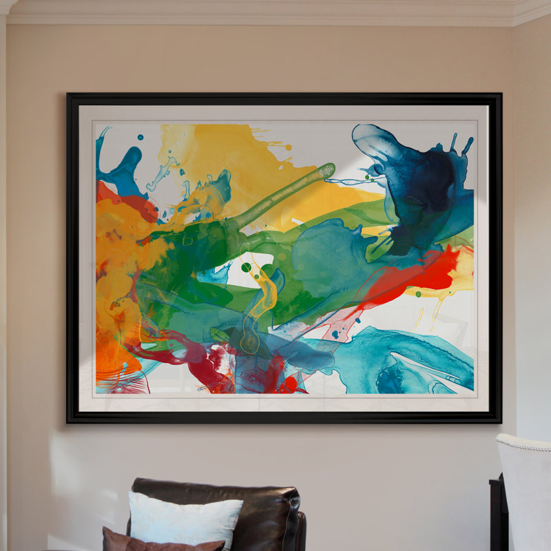 « primary abstract i », impression sur toile, H 18,5 po x l 24,5 po x P 1,5 po, Noir