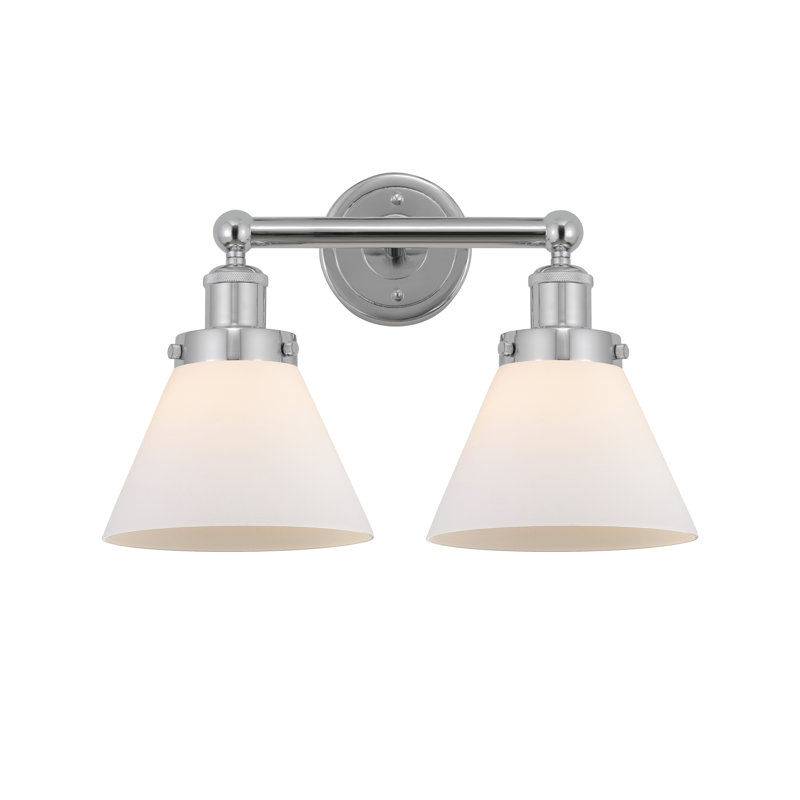 Éclairage pour meuble-lavabo à 2 lumières Artella, Blanc mat, Chrome poli