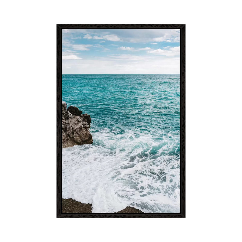 Amalfi Coast Water VII by Bethany Young - Print on Canvas, 101.6cm H x 66.04cm W x 3.81cm D, Black Framed