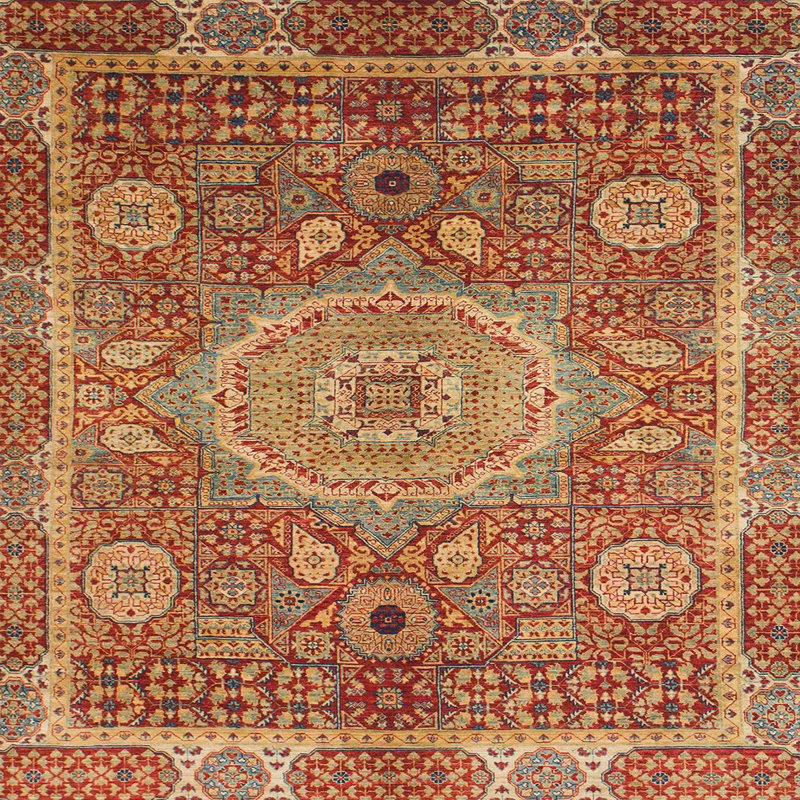Abstract Indoor Rug, Square 6'