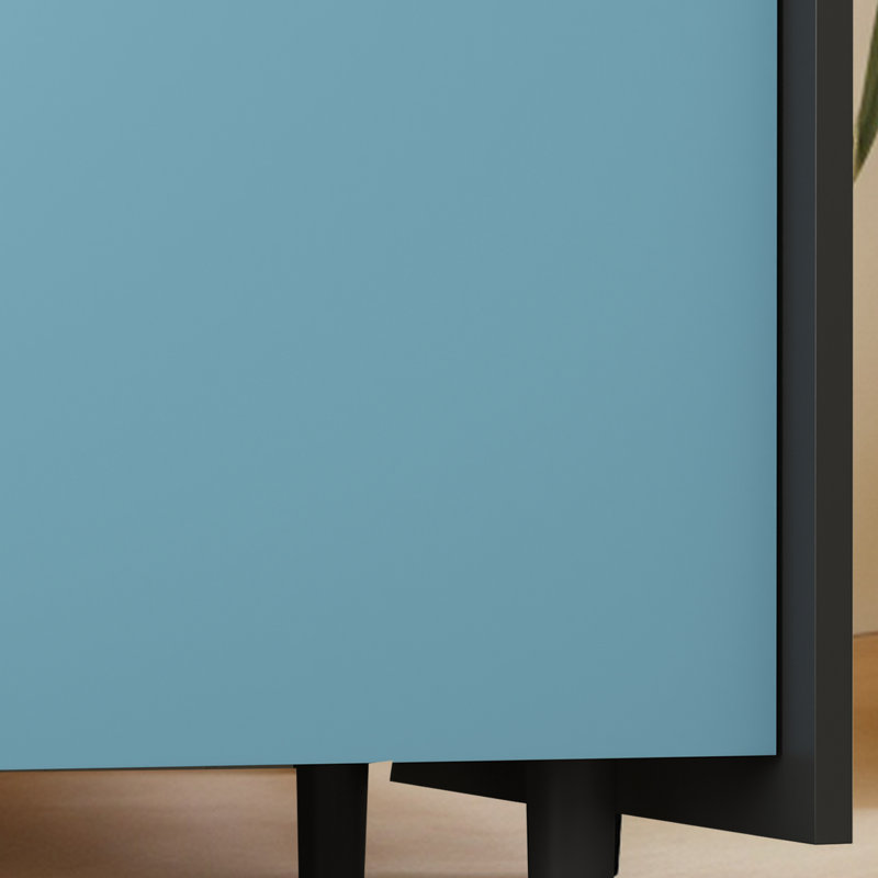 47.18" W Sideboard With 2 Drawers, Black/Blue