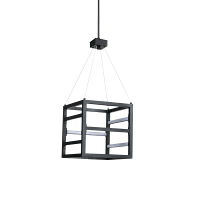 Luminaire suspendu carré à 1 lumière DEL