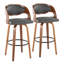 Tabouret de bar Phoebe 30 po à hauteur fixe avec pieds en bois courbé et repose-pieds rond (ensemble de 2)-90954907