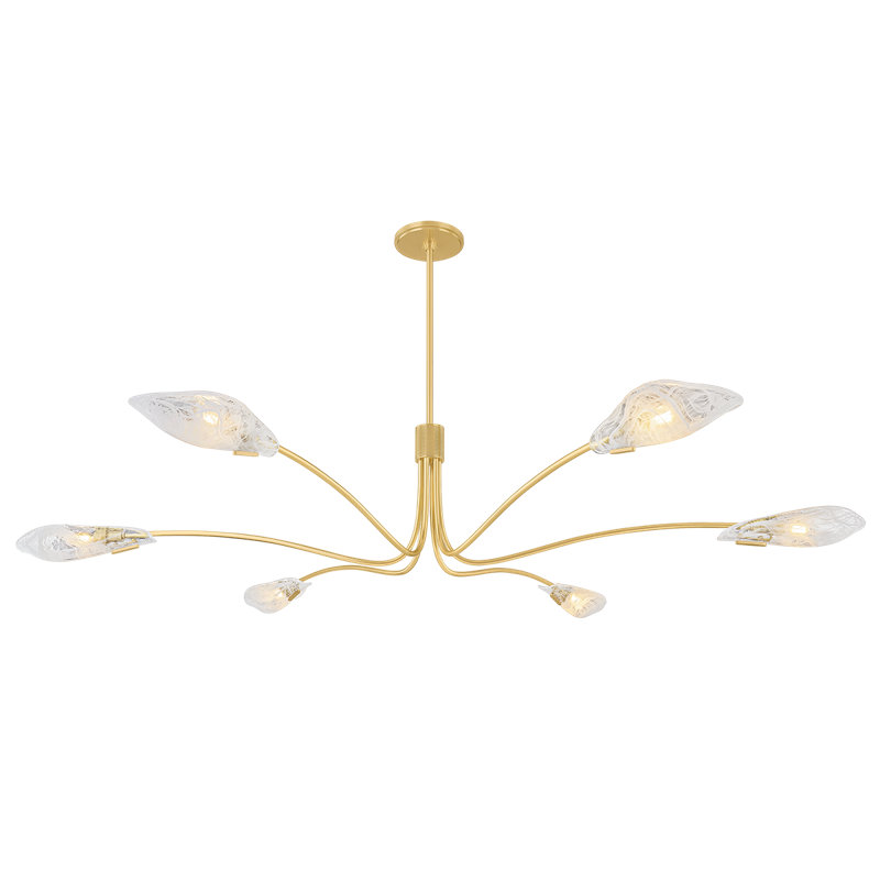 Lustre Tenafly, Six lumières, H 12,25 po x l 72 po x P 72 po
