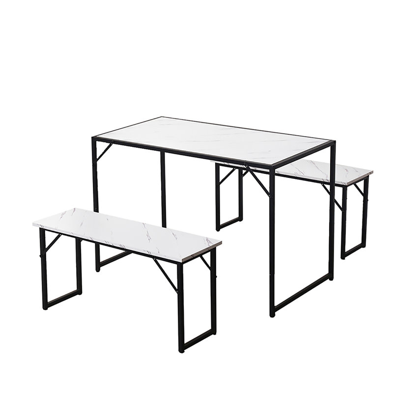 4 - Person Dining Set, White, White/Black