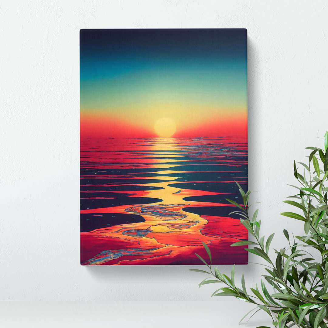 Extravagant Ocean Sunset - Wrapped Canvas