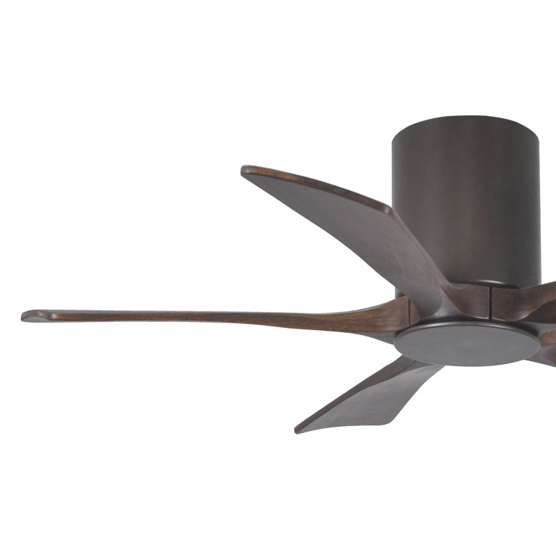Irene Flushmount Light Kit 5 Blade LED Ceiling Fan, Textured Bronze, 42", Walnut Tone