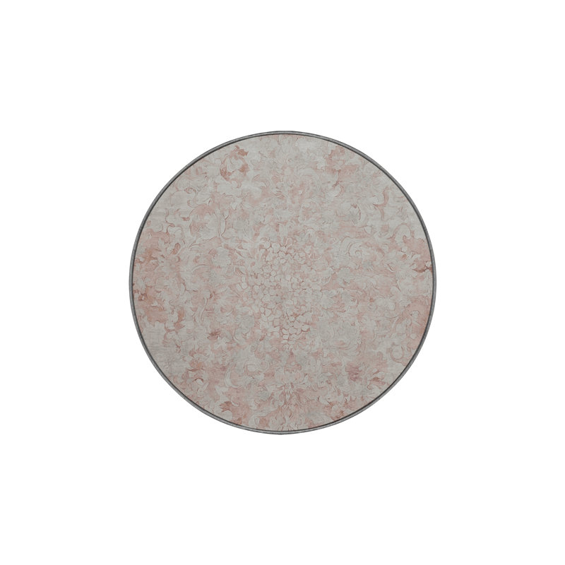 Machine Washable Gray Area Rug, Round 8'