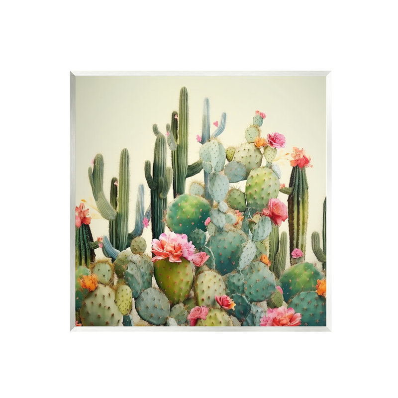 Bb-256-Cactus épineux en bois sur panneau de fibres à densité moyenne