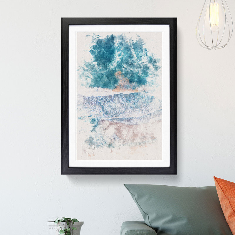 View Of Dee Why Beach In Australia - Single Picture Frame Print on MDF, Black Framed, 87cm H x 62cm W x 2cm D