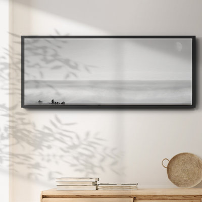 Panneau noir et blanc d'eau, toile encadrée