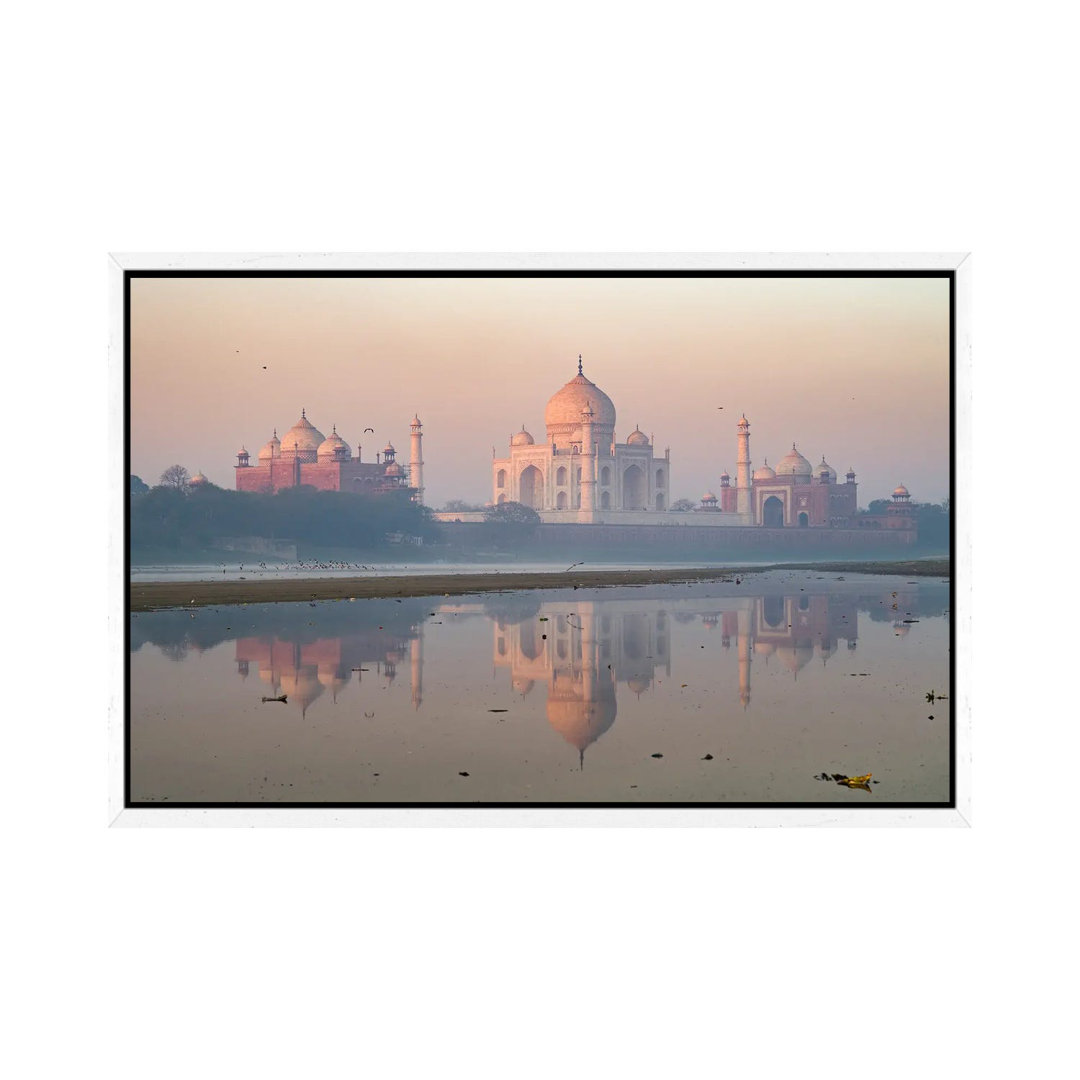 Taj Mahal At Dawn Reflected In The River, India von Matteo Colombo - Gallery-Wrapped Canvas Giclée on Canvas