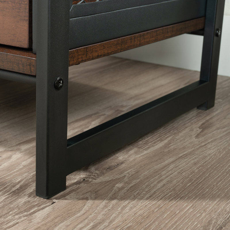 Table d'appoint / table de chevet, finition brune