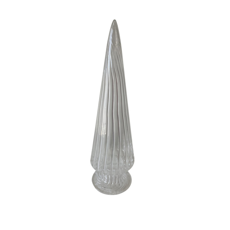 Arbre en verre transparent, H 13 po x l 4 po x P 4 po