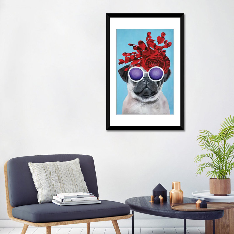 « mode carlin blue » par coco de paris, reproduction d’art sur toile tendue, H 32 po x l 24 po x P 1 po, Blanc