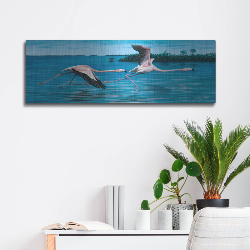 Beachcrest Home ™ «Fancy Footwork» par Dann Spider Warren, art mural en métal, H 12 po x l 36 po