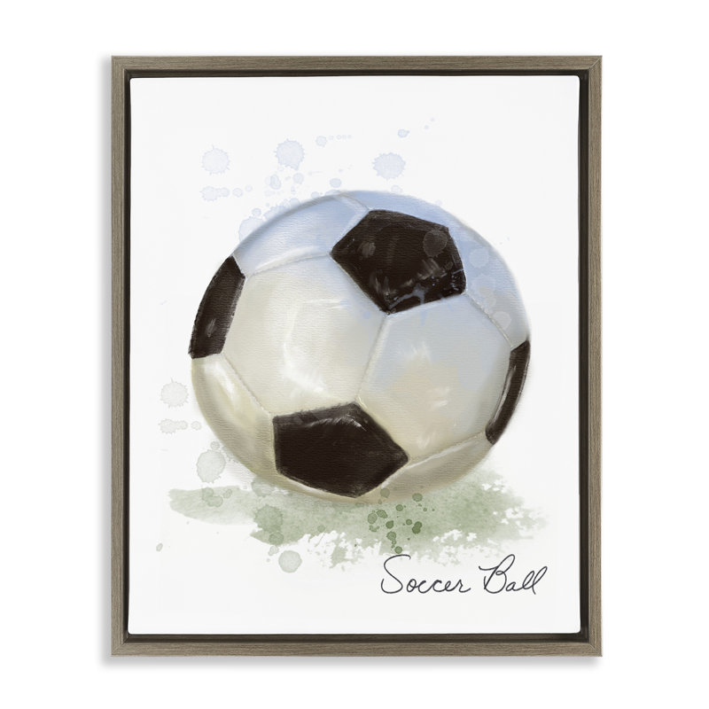 Cadre flottant pour ballon de soccer en pastel doux, design par Matthew Piotrowicz, H 31 po x l 25 po